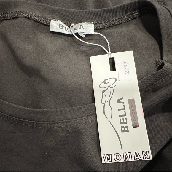 Bella Boutique Gray Tiered Dress One Size - Picture 5 of 5